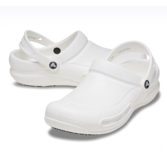 NEW - CROCS BISTRO SLIP RESISTANT WORK CLOG, WHITE - WOMEN'S  7 - Picture 1 of 10